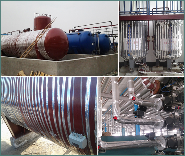 罐體、槽池保溫應采用電伴熱帶做為發熱源(圖2)